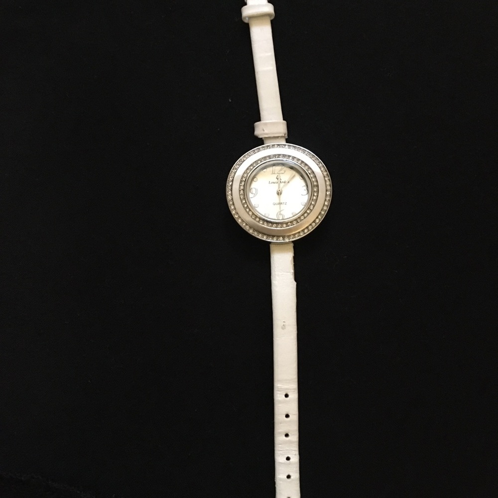 Elegant White Watch with Crystal Accents